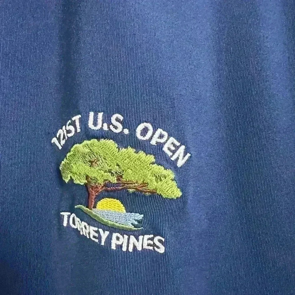 USGA US Open Polo Shirt Blue Torrey Pines Short Sleeve Golf Shirt - Picture 3 of 6